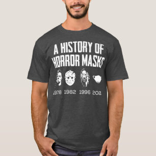 Camiseta History Of Horror Masks Lazy Halloween Costume Fac