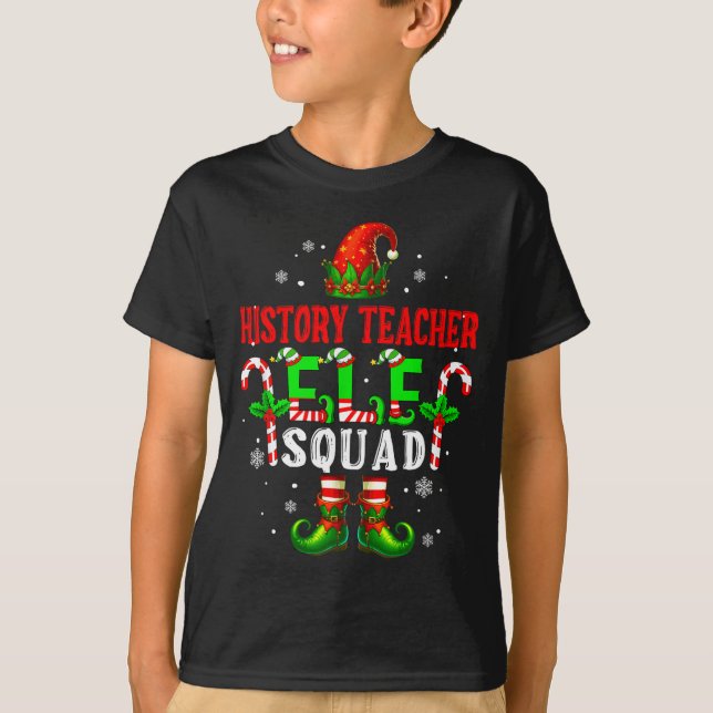 Camiseta History Teacher Elf Squad Xmas Elf Hat Scute Ss Cu (Frente)
