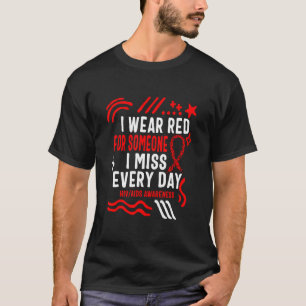 Camiseta Hiv Aids Sensibilização Mês Eu Visto Vermelho Por