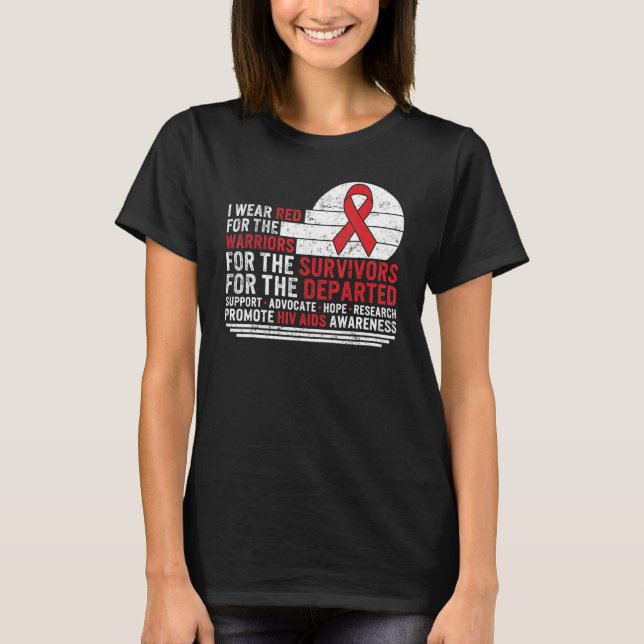 Camiseta Hiv ajuda a conscientizar Mês Visto Vermelho para  (Frente)