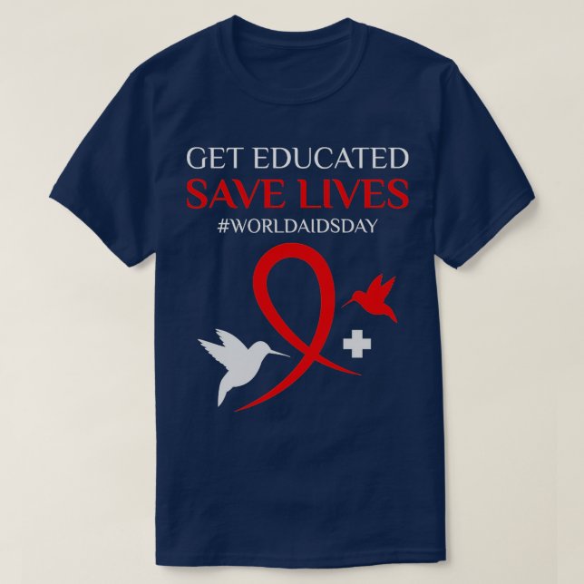 Camiseta Hiv ajuda a conscientizar o mundo a reconhecer o H (Frente do Design)