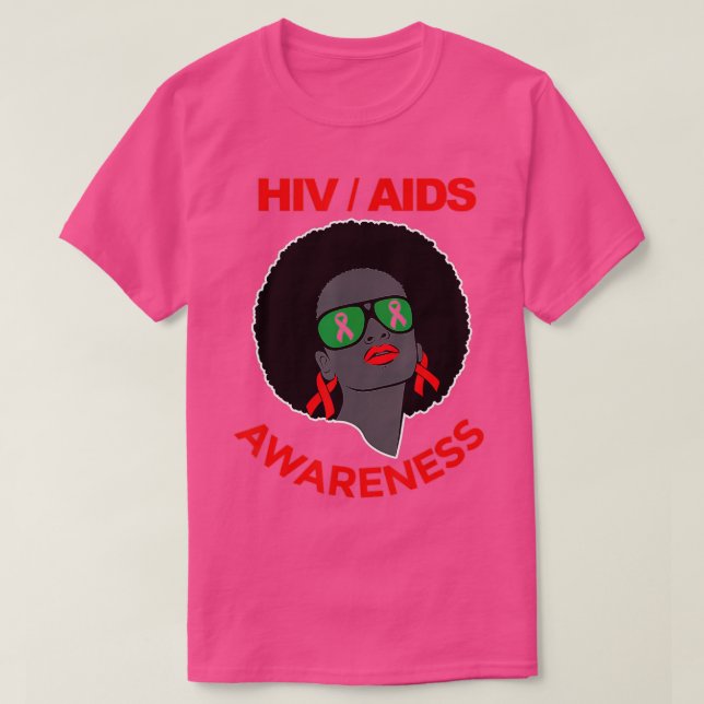 Camiseta HIV Awareness Month Gifts Ribbon Black Womens AIDS (Frente do Design)