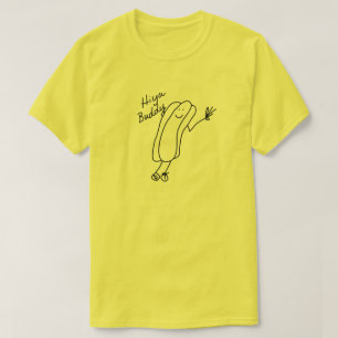 Camiseta HIYA BUDDY SHIRT FUNNY HOT DOG Handmade drawing
