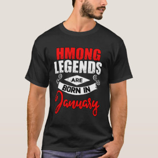 Camiseta Hmong Hmoob Janeiro Aniversário Gift