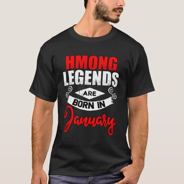 Camiseta Hmong Hmoob Janeiro Aniversário Gift (Frente)