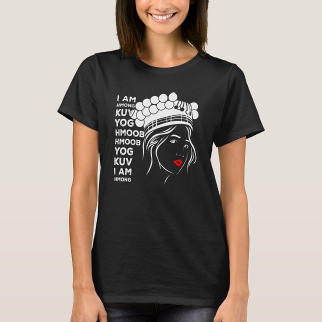 Camiseta Hmong Miao Orgulhosa Garota Tradicional Mulher Hmo (Frente)