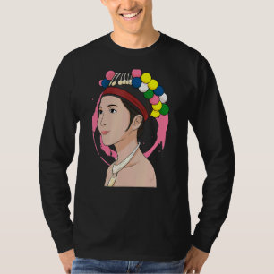 Camiseta Hmong Miao Orgulhosa Garota Tradicional Mulher Hmo