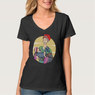 Camiseta Hmong Miao Orgulhosa Mulher-Mãe Tradicional Hmoob