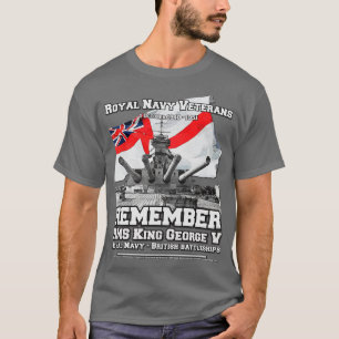 Camiseta HMS King George Vclass, veteranos do navio de guer