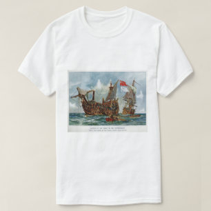 Camiseta HMS Nottingham e navio de guerra Mars 1703