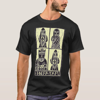 Camiseta Hnefatafl preto com enchimento leve