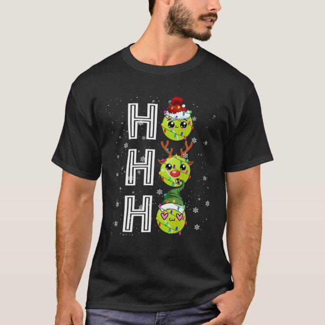 Camiseta Ho3 Luzes de Natal Papai noel Elf Reindeer Tênis B (Frente)