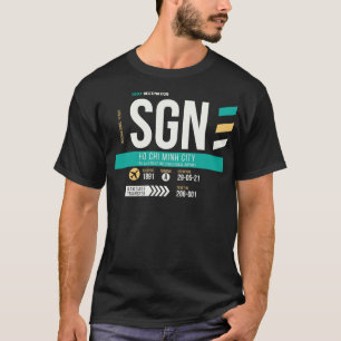 Camiseta Ho Chi Minh Cidade SGN Código do Aeroporto