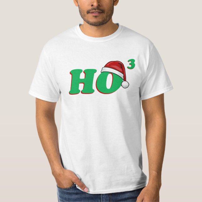 Camiseta Ho (cubados) T engraçado do Natal 3 (Frente)