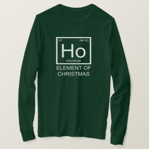 Camiseta Ho Elemento do Natal Manga Longa Unisex (verde)