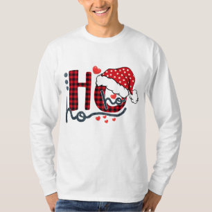 Camiseta Ho Ho Buffalo Red Xadrez Santa Hábito Divertimento