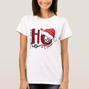 Camiseta Ho Ho Buffalo Red Xadrez Santa Hábito Divertimento