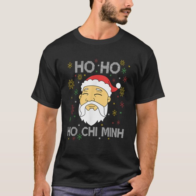Camiseta Ho Ho Chi Minh asiático Vietnamita Santa Claus Chr (Frente)