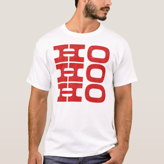 Camiseta Ho Ho (estilo letterpress) (Frente)