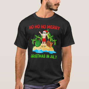 Camiseta Ho Ho Feliz Natal Em Julho Papais noeis Beach Toy