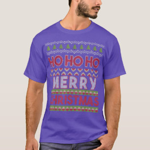 Camiseta Ho Ho Feliz Natal Feio Doce Pajama Xmas