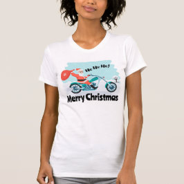 Camiseta Ho Ho Feliz Papais noeis de Natal Biker