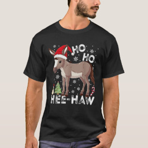 Camiseta HO HO Hein Haw Donkey Natal Pajama Homens Crianças
