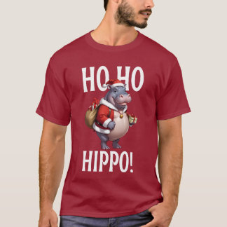 Camiseta Ho Ho Hippo Christmas Humor Design