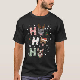 Camiseta Ho Ho Ho Buldogue Francês Feliz Natal