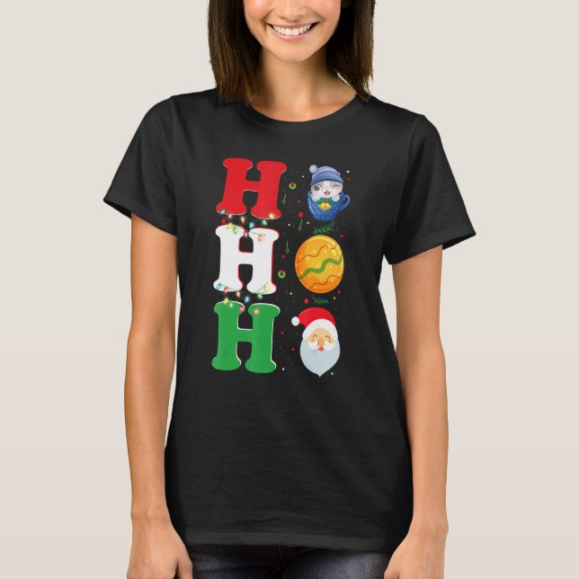 Camiseta Ho Ho Ho Christmas Santa Hat Xmas PJ (Frente)
