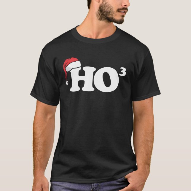 Camiseta Ho Ho Ho Cubed  Christmas Santa Claus (Frente)