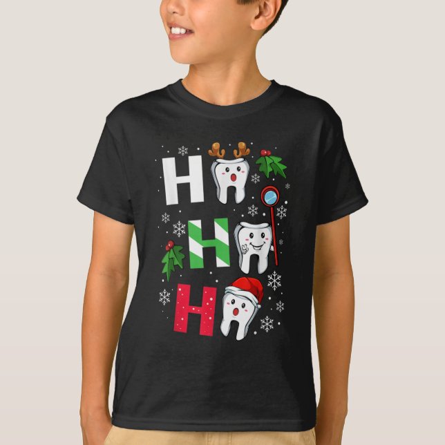 CAMISETA HO HO HO DENTIS FELIZ NATAL (Frente)