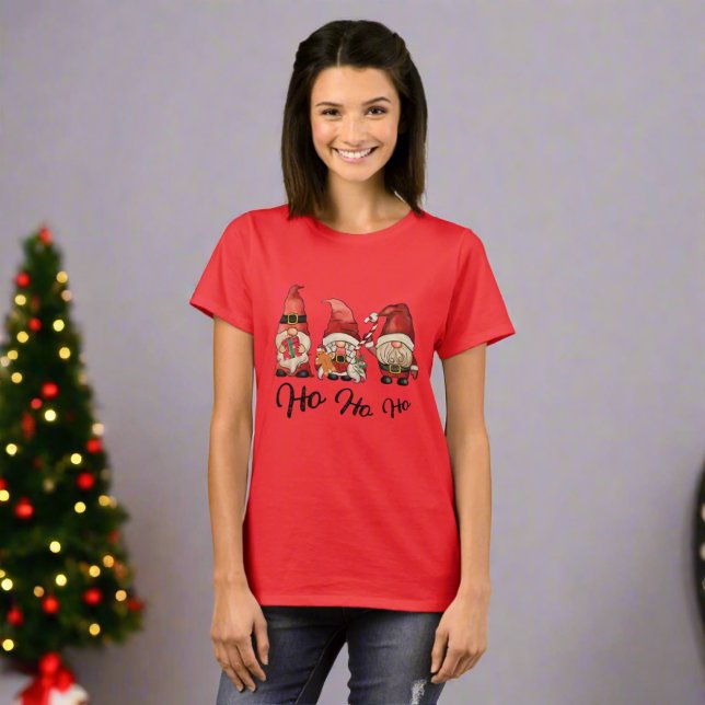Camiseta Ho Ho Ho! Feliz Natal dos Gnomos Nórdicos (Criador carregado)