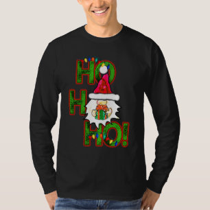 Camiseta Ho! Ho! Ho! Feliz Papai noel de Natal Gnomo