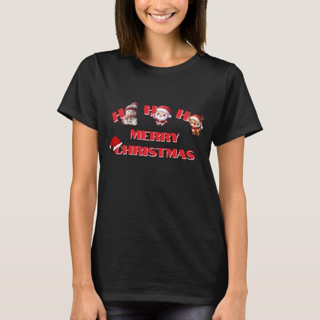 Camiseta Ho Ho Ho Festa de Natal (Frente)