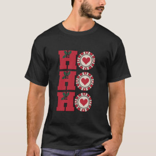 Camiseta HO HO HO Fichas de Apostas de Natal Cassino Cruzei