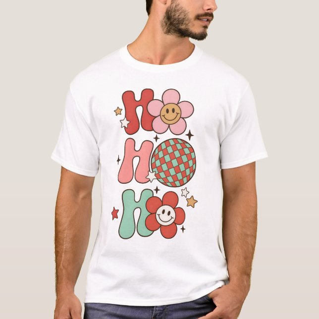 Camiseta Ho Ho Ho Groovy Retro (Frente)
