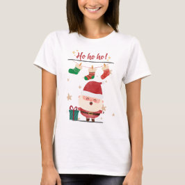 Camiseta Ho Ho Ho Happy Papai noel Holiday Tee