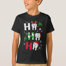 CAMISETA HO HO HO HO DENTIS MERRY CHRISTMAS