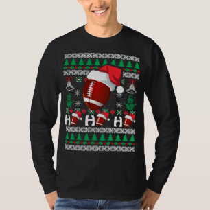 Camiseta HO HO HO HO Futebol Ugly Christmas Sweater Hat