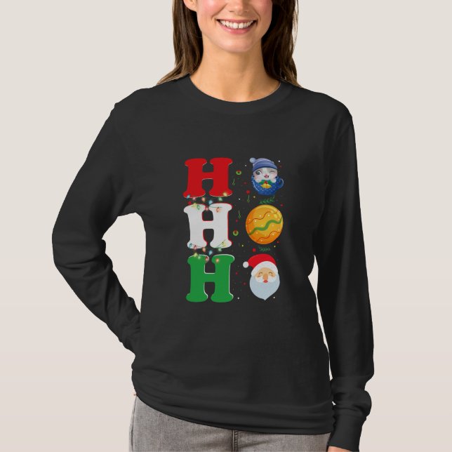 Camiseta ho ho ho ho ho doce Papai noel doce doce doce  (Frente)