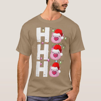 Camiseta HO HO HO HO Santa Hat Funny Pig Natal