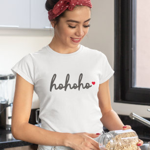 Camiseta Ho Ho Ho   Minimalista Moderno do Coração de Nat