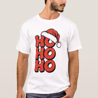 Camiseta Ho Ho Ho Natal Cheer T-shirt - Feriado Perfeito