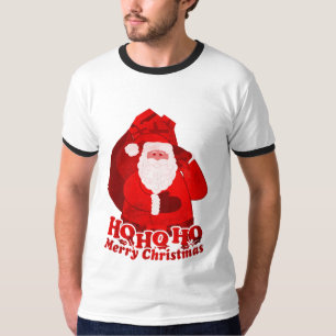 Camiseta Ho Ho Ho o t-shirt vermelho dos homens do papai