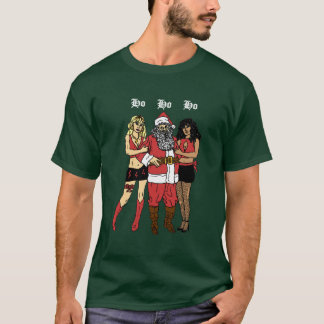 Camiseta Ho Ho Ho papai noel (verde)