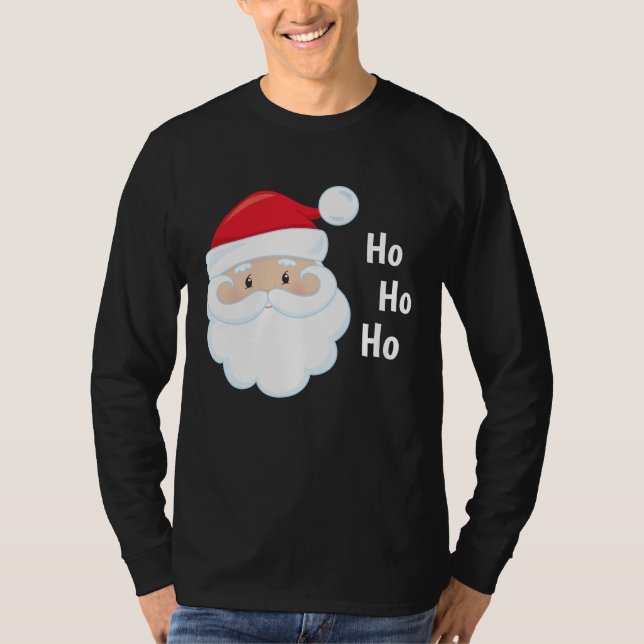 Camiseta Ho Ho Ho Papais noeis Enfrentam Férias de Natal Ve (Frente)