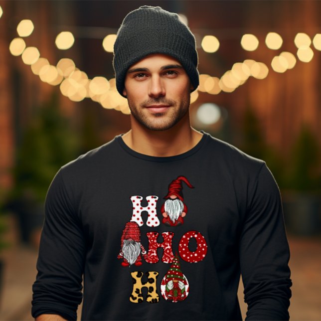 Camiseta Ho Ho Ho Papais noeis, Reindeer, Flocos de neve, T (Criador carregado)