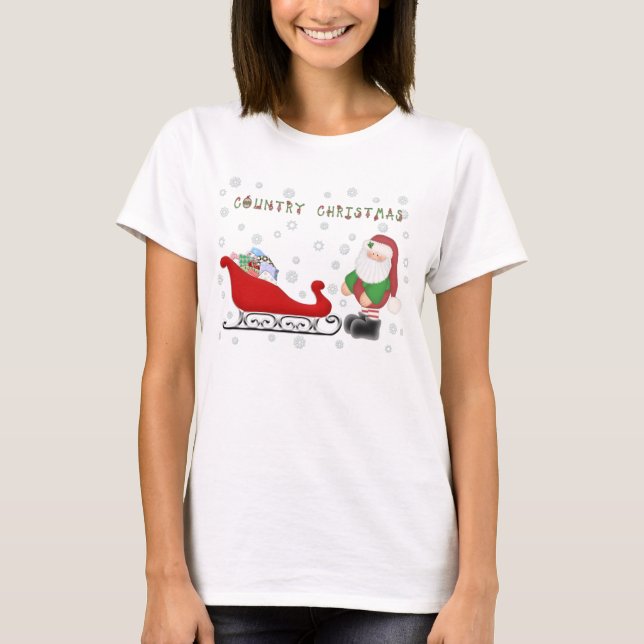 Camiseta Ho Ho Ho trenó de Santa do Natal do país (Frente)