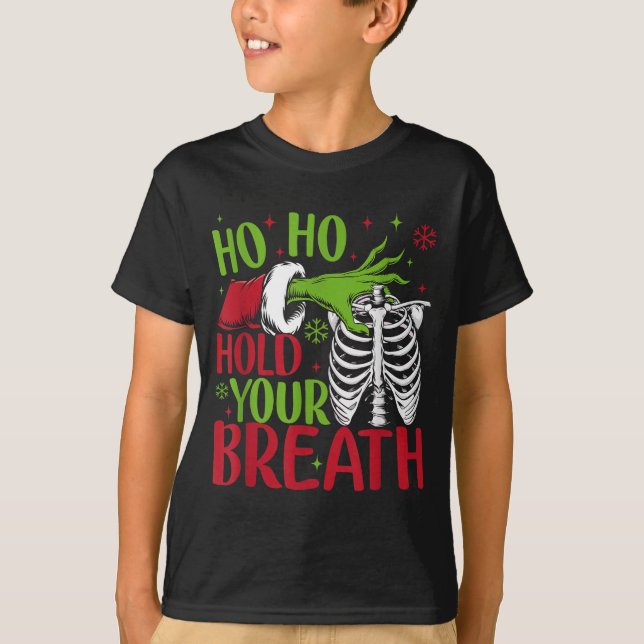 Camiseta Ho Ho Hold Your Breath Soky Christmas Radiology Sk (Frente)